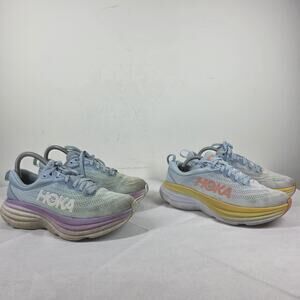 Lot Of 2 Hoka One One Bondi 8 Womens Size 7 Running Shoes Summer Song Blue